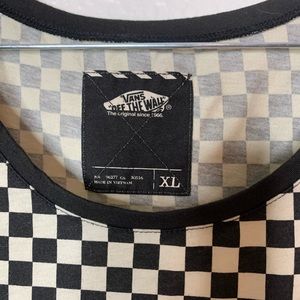 NWT VANS SLEEVELESS T-SHIRT S XL BLACK/WHITE CHECK